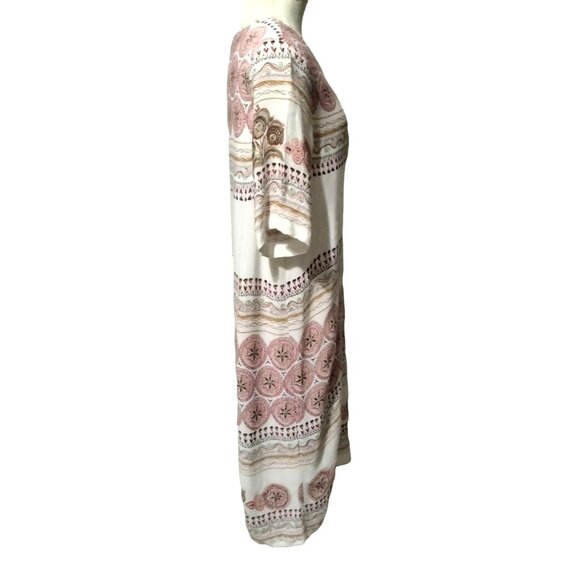 Gibson Latimer Womens Boho Print Tassel Tie Neck Tunic Dress Plus Size 2X - Picture 4 of 8